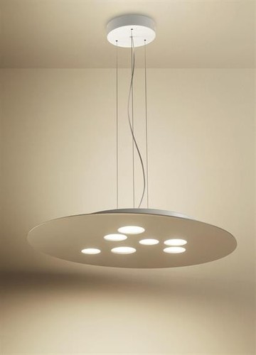 Luna lampadario ovale tortora
