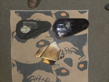 Cassetta porta attrezzi vintage Harley Davidson a strappo con piastra di montaggio e borsa attrezzi