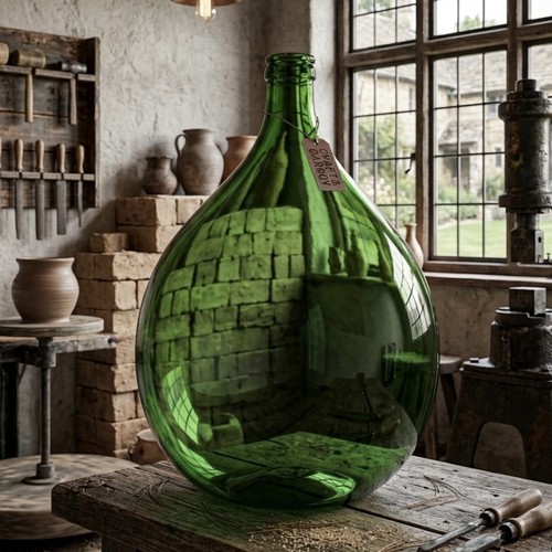Damigiana vetro verde da - damigiana,