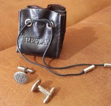 GEMELLI CAMICIA REPLAY BLU JEANS UOMO NUOVI LAUREA COMPLEANNO MATRIMONIO CRESIMA