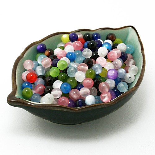 Perles oeil chat 6mm - 20, de