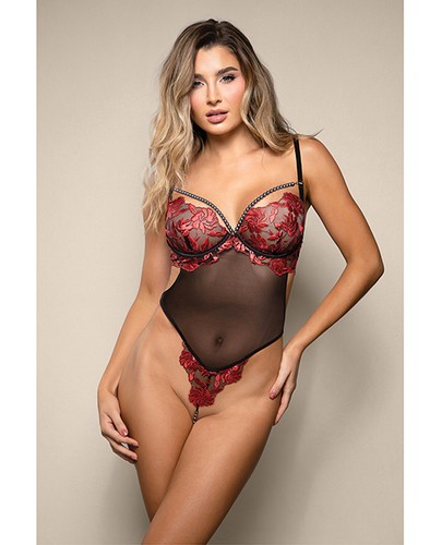 Body teddy rosso nero maglia - body,