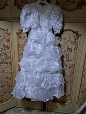 Splendido Abito  Bimba Da Cerimonia O Comunione Sartoriale Bianco Con Decorazion