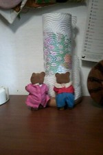 coppia piccoli orsetti in vellutino scamosciato h cm 10  leggi