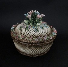 ✅ ANTICO CENTROTAVOLA PORTA CARAMELLE CERAMICA CAPODIMONTE ANTIQUE  - 4707