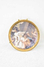 Piatto In Ceramica Limoges France Raffigurante Putti Bordo Dorato Diametro 16cm