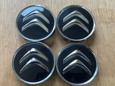 x4 Set Tappi Centrali Cerchi in Lega Originali Citroen Berlingo C1 C2 C3 Nero