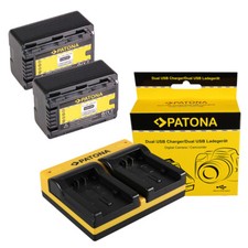 2x Batteria Patona + caricabatteria USB doppio per Panasonic HDC-SD80S,HDC-SD90