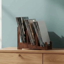 Porta dischi in vinile marrone