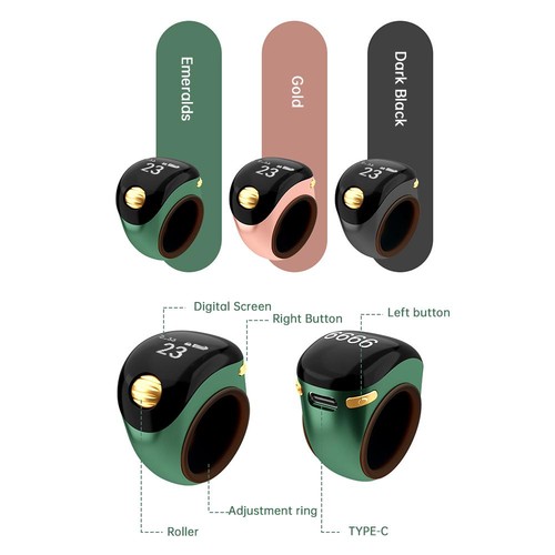 Smart tasbih ring counter - ring, oled