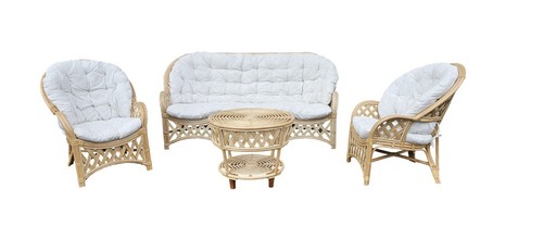 Salotto rattan naturale set - set, 4