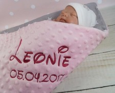 ★Coperta due giorni ★Coperta bambino con nome ★Cotone ★75 x 100 cm ★ MINKY ★