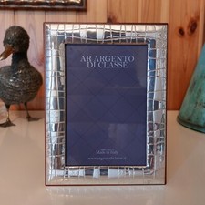 Cornice Portafoto in Argento AR ARGENTI per foto cm 9x13 - Nuova con Scatola