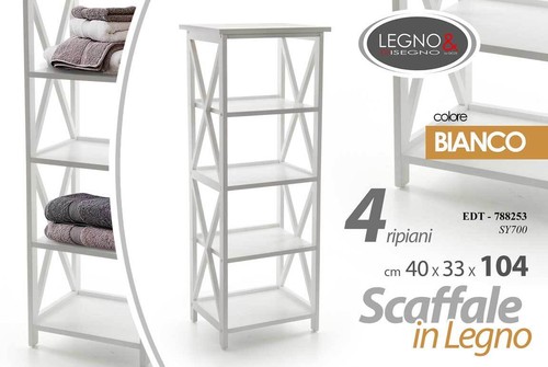 Scaffale bianco ripiani - bianco, 4