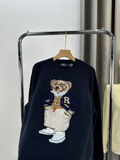 Polo Ralph Lauren Polo ORSO Maglia BLU LINO Maglione DONNA M