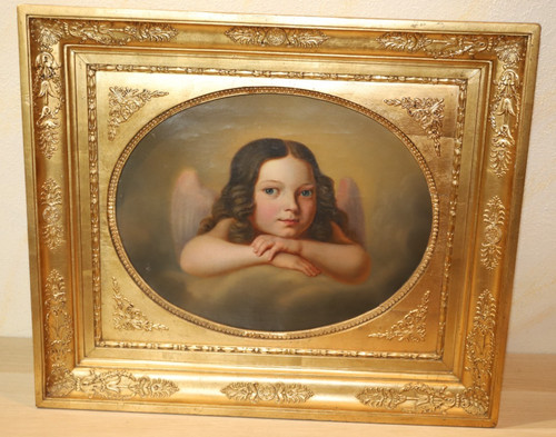 Putto dipinto olio angelo - putto,