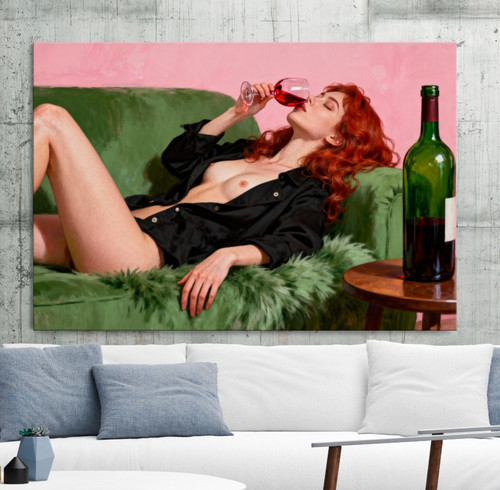 Donna nuda divano - divano, verde