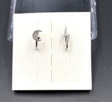 Due Piercing finto per il naso NO FORO in Acciaio chirurgico con veri zirconi