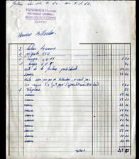 MONCEAUX-LE-COMTE (58) GARAGE / STATION ESSENCE "Marcel ROUMIER" Facture en 1964