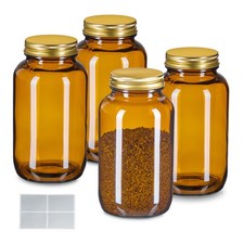 Barattoli vetro marrone 400ml - barattoli,