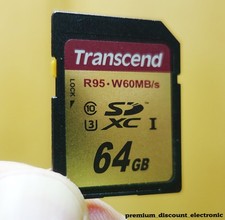 Transcend 64 GB SDXC SDHC scheda di memoria SD 95 MB/s 4K UHS-I U3 R95 W60