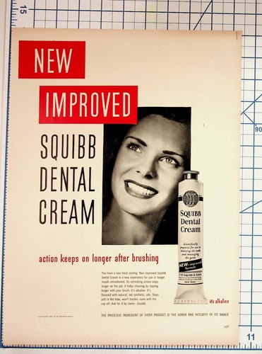 1947 squibb dental cream - squibb,