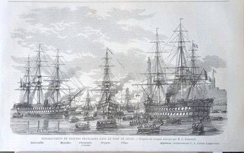 Stampa antica 1859 genova - stampa,