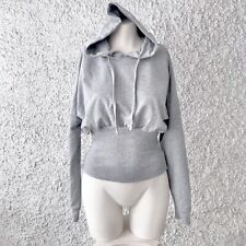 FELPA SEXY GRIGIO CAPPUCCIO CORSETTO PARTICOLARE SBUFFO MODA DONNA