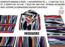 Set spugne MISSONI completo bagno 6 pezzi ; accappatoio Tg. L + 5 teli assortiti