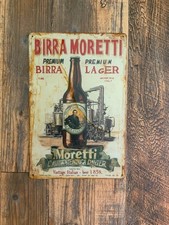 Insegna in metallo Birra Moretti, vintage 20x30  cm