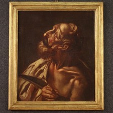 Dipinto San Bartolomeo olio su tela Santo quadro religioso XVII secolo 600 arte