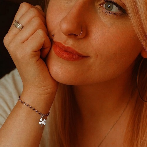 Bracciale acciaio ciondolo - bracciale,