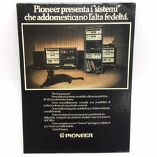 “ VINTAGE 1970 “ PIONEER HI-FI CARTONCINO INSEGNA ORIGINALE PUBBLICITÀ ANNI 70
