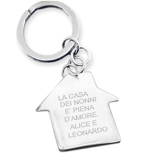 Portachiavi casetta argento - portachiavi,
