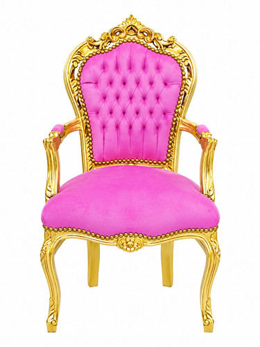 Sedia barocca sedia oro rosa
