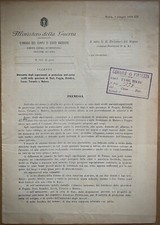 MINISTERO DELLA GUERRA-Dispaccio lettera originale- Protezione anti-aerea-1934-