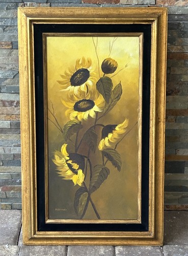 Dipinto olio girasole giallo