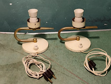 Coppia Abat-jour Anni 50  Da Comodino In Ferro E Ottone Vernice Originale 