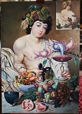 Rivisitazione di "Bacco" di Caravaggio. Olio su tela - Dim. 100 x 70 x 2 cm