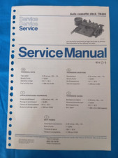 PHILIPS TN303 Auto Cassette Deck Vintage SERVICE MANUALE ORIGINALE Schemi REPAIR