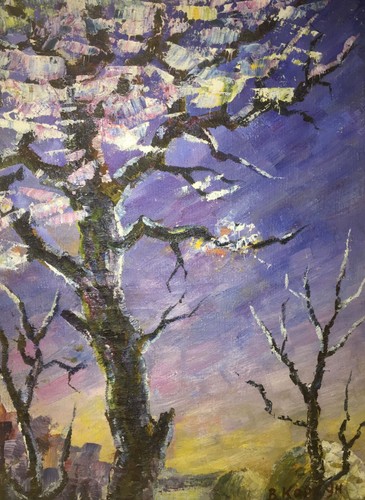 Oil painting framed wood - framed,