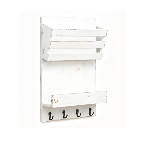 Porta posta legno con ganci - in,