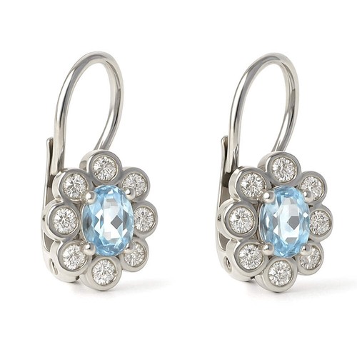Earrings 18k white - earrings,