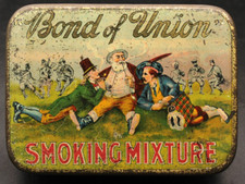 Rara Pubblicità Bond Of Union Miscela Fumo Sigarette Tabacco Tin Cope Bros