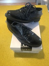 Scarpe Bambini Vernice Inglese Allacciata  Blu Navy Misura 38 - Come Nuove