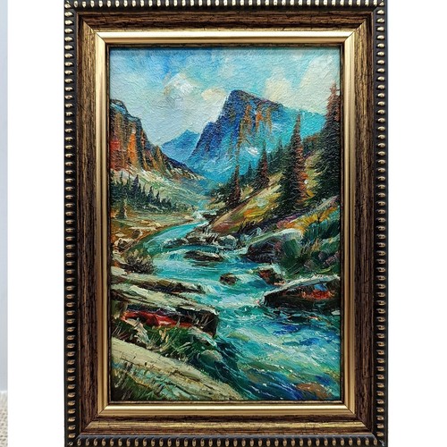 Cascata dipinto olio originale