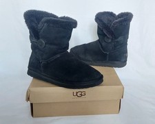 STIVALETTI UGG BAILEY BUTTON NERI PULL ON US9 UK8 OMAGGIO P&P!!