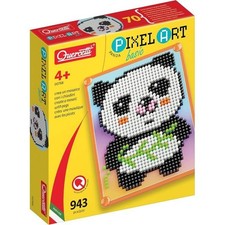 Quercetti 0768 Pixel Art Panda Basic Mosaici Per Bambini 943 Chiodini Colorati
