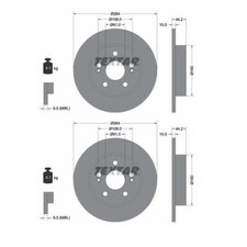 2X Textar 92065300 Disco Freno