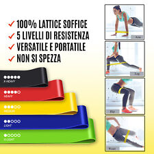 FASCE ELASTICHE ELASTICI FITNESS BANDE SPORT PER PILATES ALLENAMENTO PALESTRA